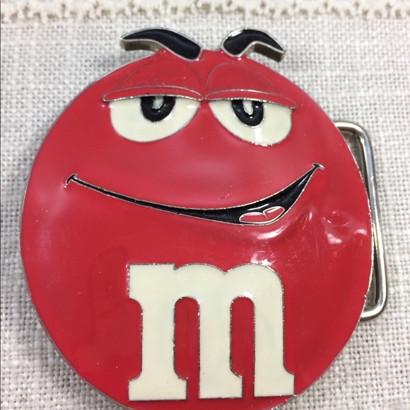 Red M&M Belt Buckle - Picture 2 of 8